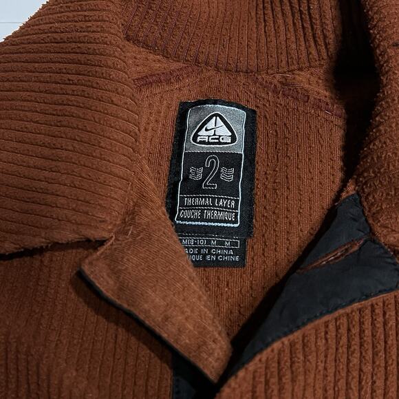 Nike ACG Corduroy Button Down Shirt Womens Size Medium Burnt Orange - Picture 5 of 8